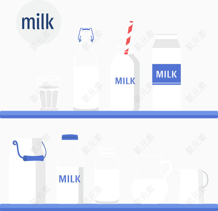创意牛奶素材