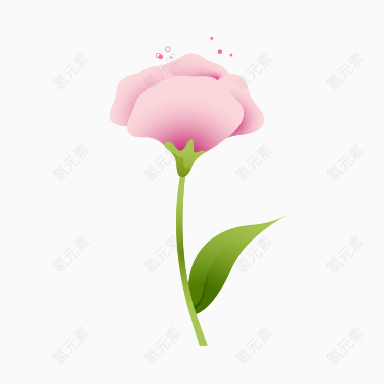 手绘粉色玫瑰