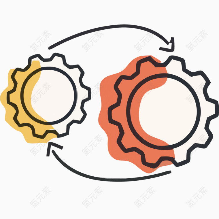 矢量手绘齿轮设置素材