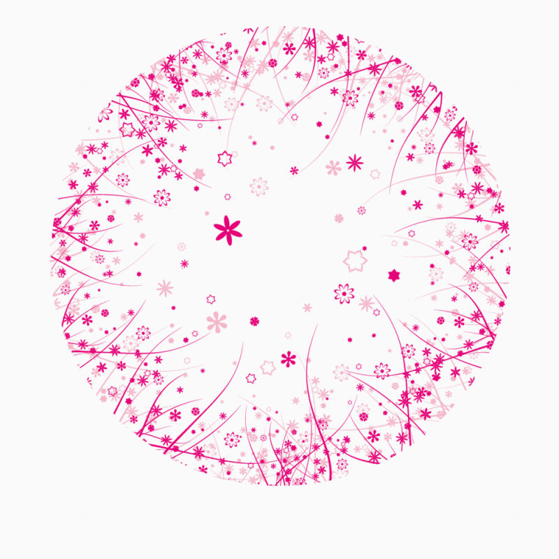 粉红色花组成的圆形装饰图下载