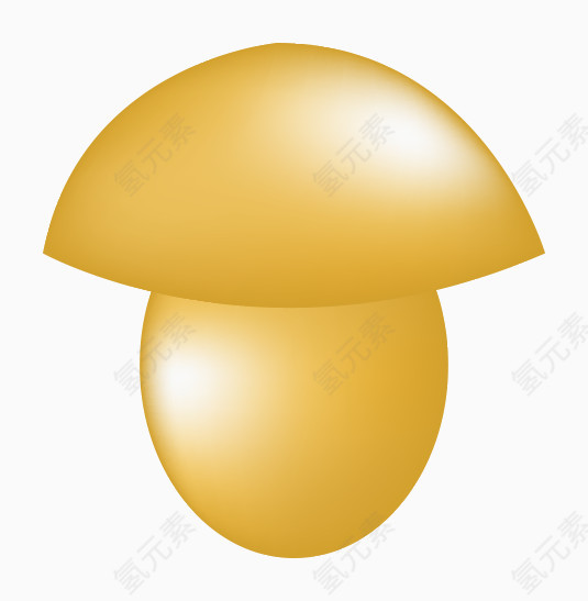 矢量金属光泽金色蘑菇