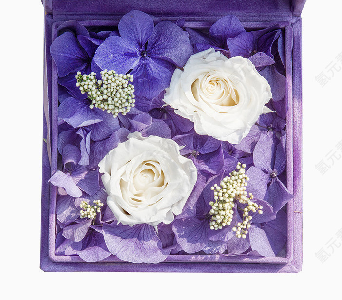 紫色鲜花礼物盒