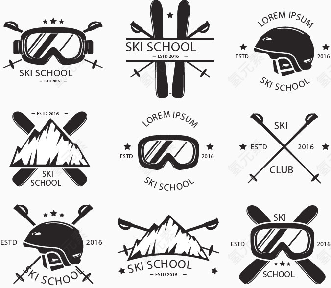 滑雪培训学校标志