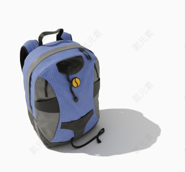 蓝色行李背包3D模型