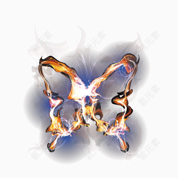 蝴蝶 燃烧的蝴蝶 发光背景 装饰图案