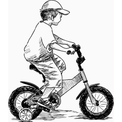 小孩子学骑车