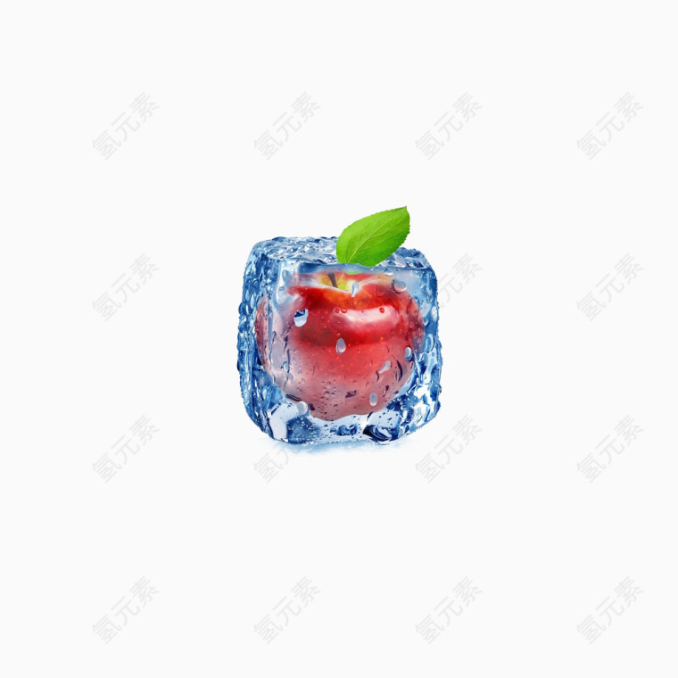 冰封冷冻的苹果