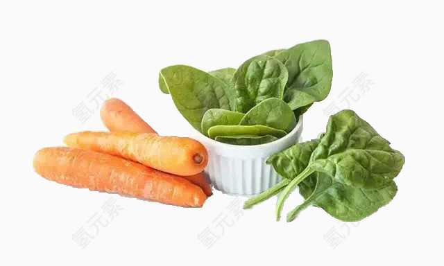 胡萝卜和菜叶