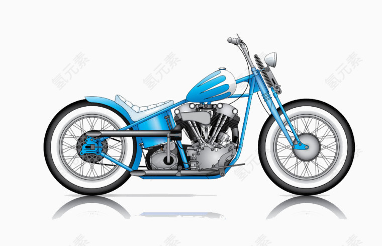 一辆蓝色的摩托车