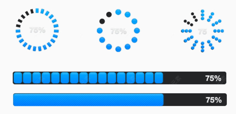 蓝色圆形分段进度条下载