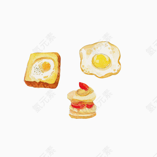 鸡蛋美食手绘画素材图片