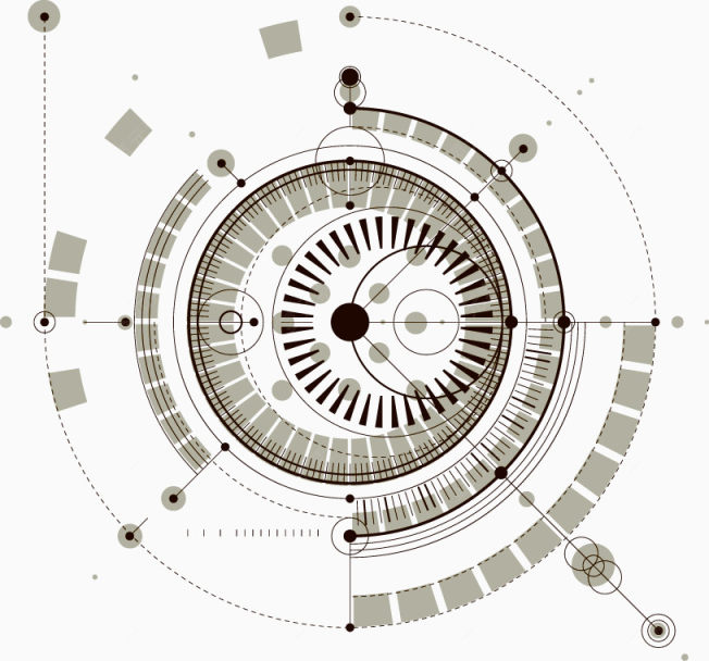 矢量圆心阵列重复科技PPT元素下载