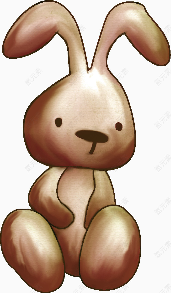 棕色漂亮卡通兔子