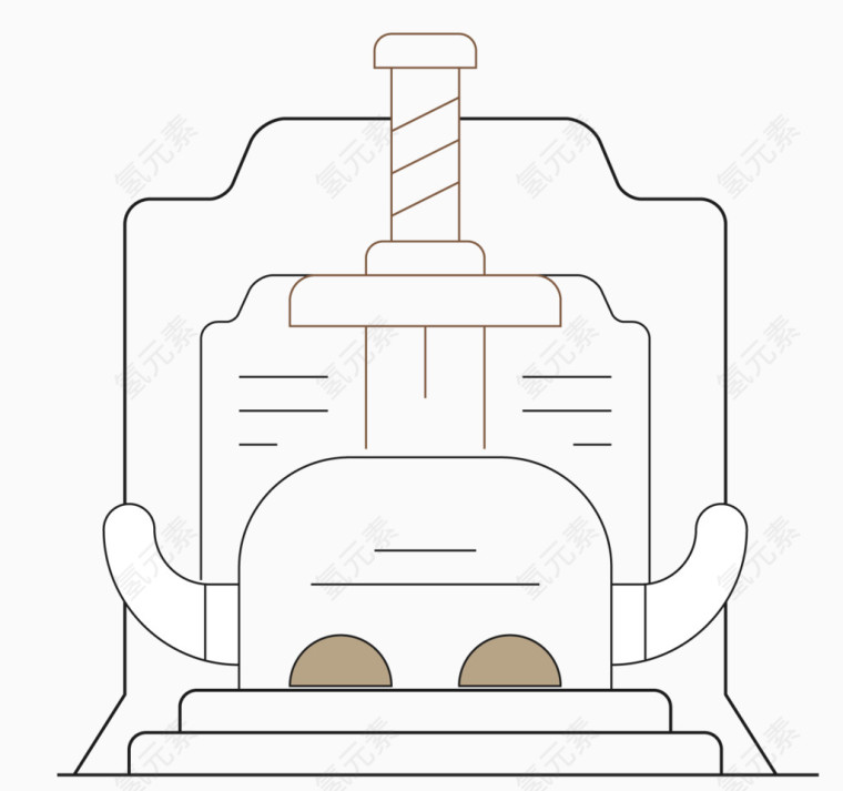 线稿墓碑免抠矢量图