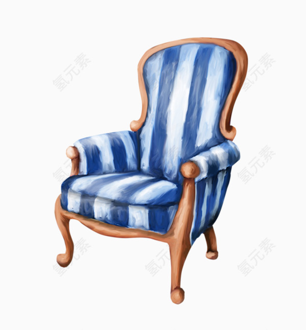 蓝色条纹椅子