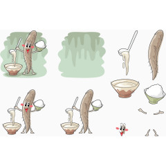 矢量吃饭的山药表情