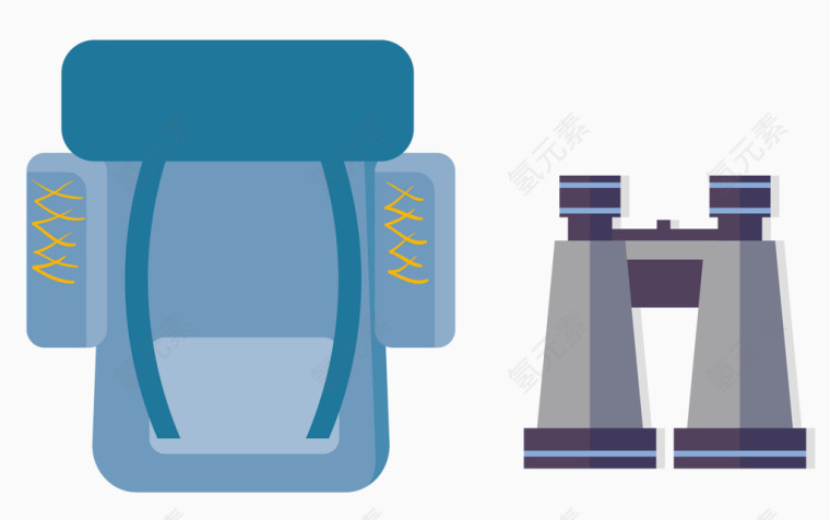 矢量背包望远镜素材
