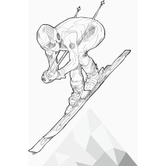 矢量帅气滑雪员