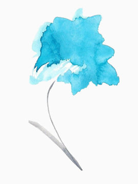 蓝色水彩画花瓣