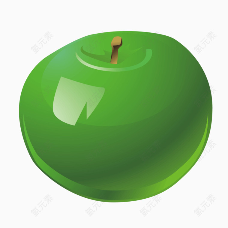 绿色质感光泽苹果