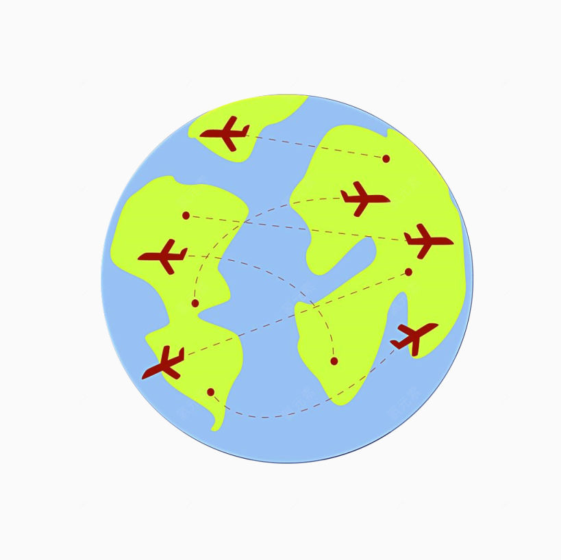 扁平环球旅行航空路线下载