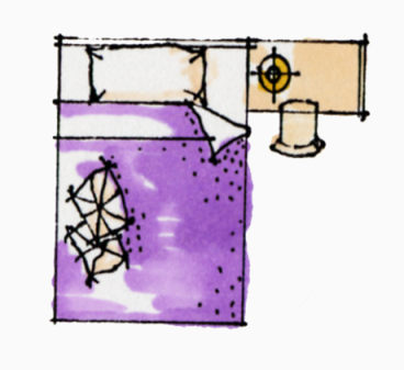 彩平图户型图手绘紫色床下载