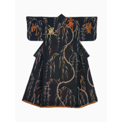 黑色和服日本传统服饰纹样