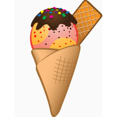 冰淇淋甜筒矢量图