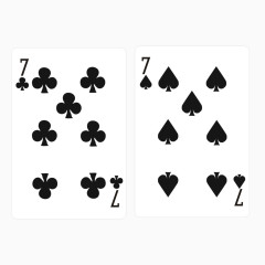 矢量扑克花色黑桃七纸牌