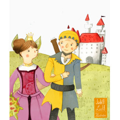 手绘王子和公主城堡
