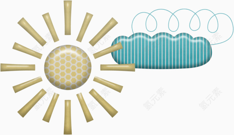 漂亮创意卡通云朵太阳