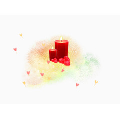 浪漫红色蜡烛插画
