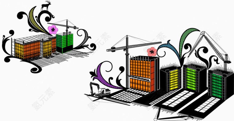 矢量建筑施工