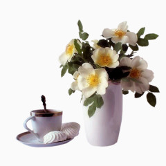 茶品装饰花朵素材免抠