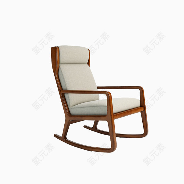 木质软垫摇椅