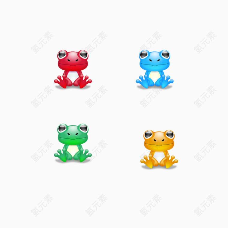 四色青蛙PNG图标