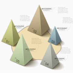 立体三角商务信息展示图