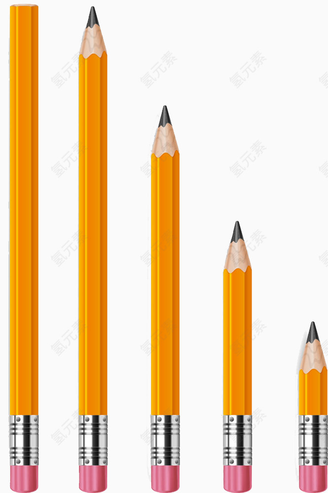 矢量长短不一的铅笔设计图片