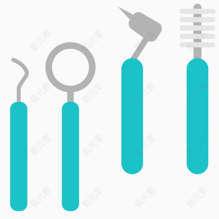 矢量口腔牙齿治疗工具