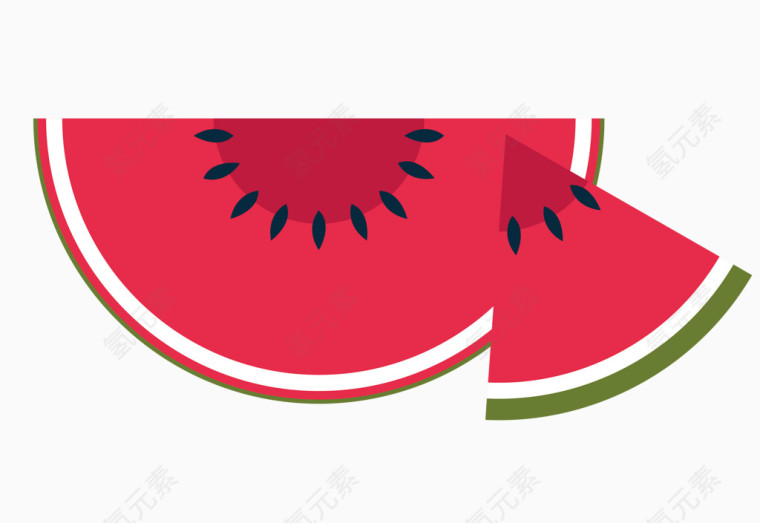矢量红色卡通水果西瓜