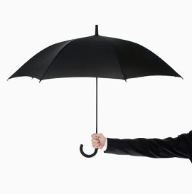 一商务男子拿着黑伞