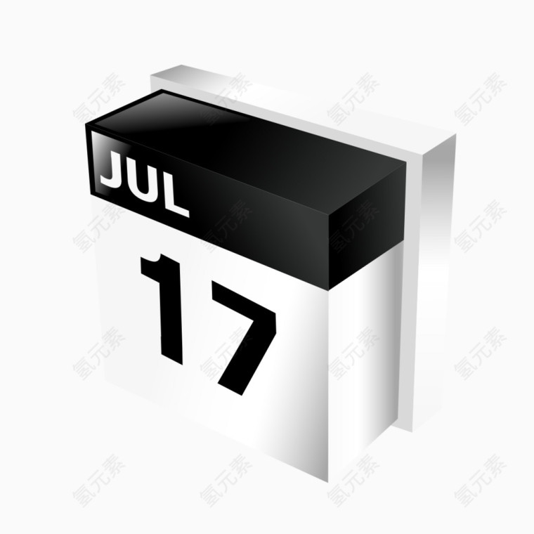 黑白色的六月日历