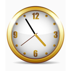 矢量拟真计时钟表时钟金色圆形计时器闹钟