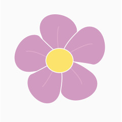 紫色手绘花朵素材