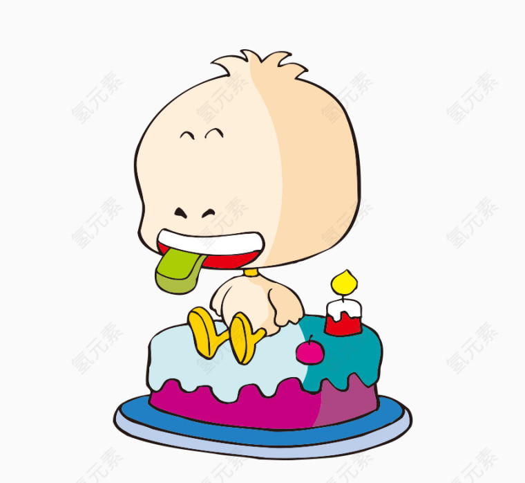 婴儿和蛋糕