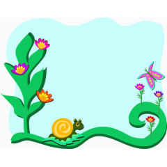 卡通花朵蜗牛