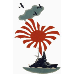 日本军舰与飞机