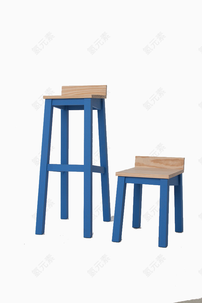 小清新蓝色木质椅子