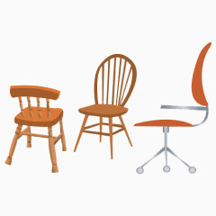 三种不同款式椅子