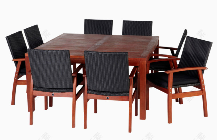 黑色椅子和桌子